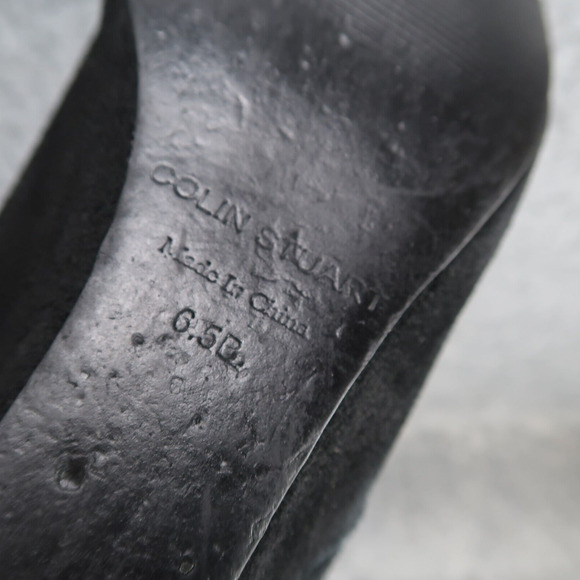 Colin Stuart Shoes Womens 6.5 Boots Tall Wedge Fashion Leather Pull On Black - Picture 14 of 16